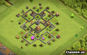 town hall 7, trophy/war base layout #36616