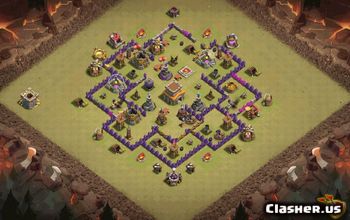 town hall 8, trophy/war base layout #36656