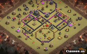 town hall 9, trophy/war base layout #36720