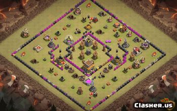 town hall 8, trophy/war base layout #36746