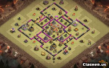 town hall 8, trophy/war base layout #36780
