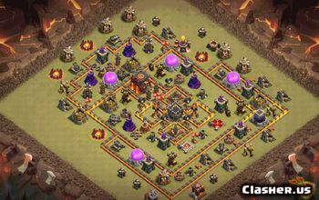town hall 10, trophy/war base layout #36798