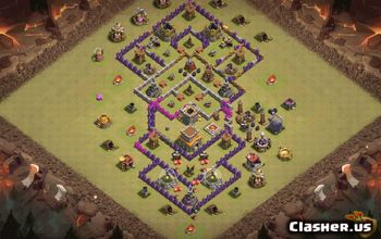 town hall 8, trophy/war base layout #36804