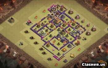 town hall 8, trophy/war base layout #36807