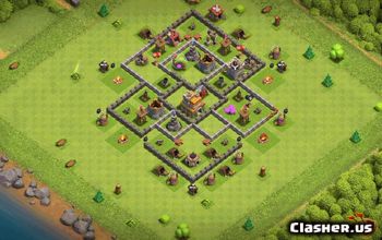 town hall 7, trophy/war base layout #36859