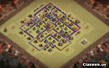town hall 8, trophy/war base layout #36872