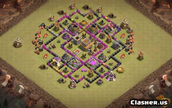 town hall 8, trophy/war base layout #36937
