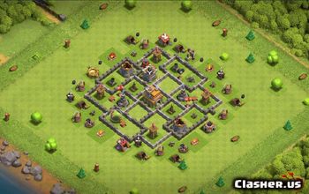 town hall 7, trophy/war base layout #36963