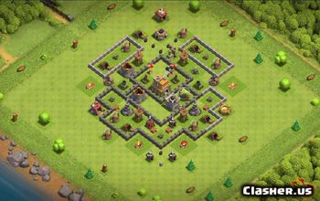 town hall 7, trophy/war base layout #36968