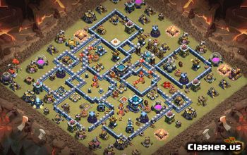 town hall 13, trophy/war base layout #36984