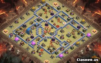 town hall 12, trophy/war base layout #37019