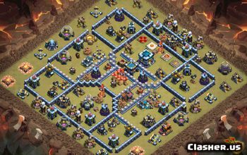 town hall 13, trophy/war base layout #37038