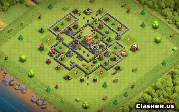 town hall 7, trophy/war base layout #37099