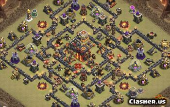 town hall 10, trophy/war base layout #37124