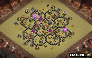 town hall 8, trophy/war base layout #37153
