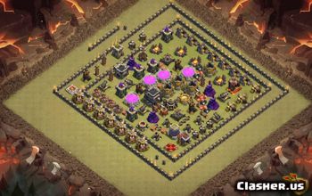 town hall 9, trophy/war base layout #37235