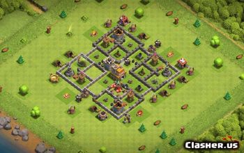 town hall 7, trophy/war base layout #37298