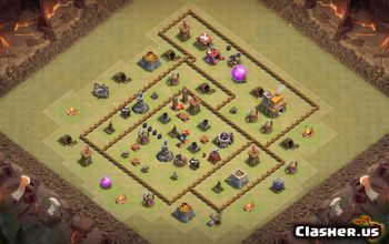 town hall 7, trophy/war base layout #37381
