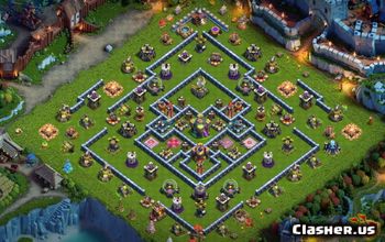 town hall 14, trophy/war base layout #37398