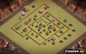 town hall 7, trophy/war base layout #37407