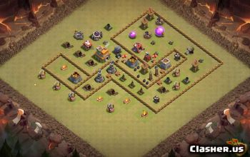 town hall 7, trophy/war base layout #37421