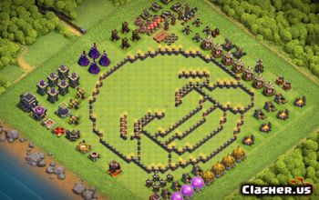 town hall 9, trophy/war base layout #37455