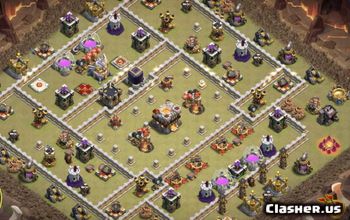 town hall 11, trophy/war base layout #37495