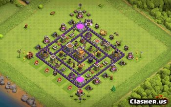 town hall 7, trophy/war base layout #37561