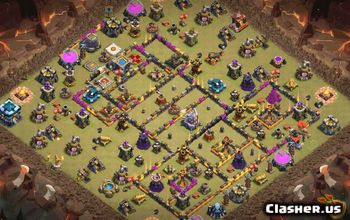 town hall 13, trophy/war base layout #37622