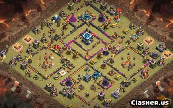 town hall 13, trophy/war base layout #37635