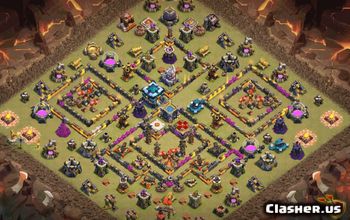 town hall 13, trophy/war base layout #37646