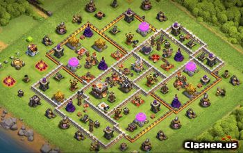 town hall 11, trophy/war base layout #37759