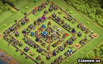 town hall 13, trophy/war base layout #37781