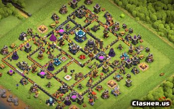 town hall 13, trophy/war base layout #37906