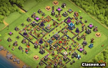 town hall 13, trophy/war base layout #37907
