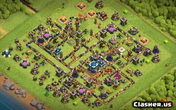 town hall 13, trophy/war base layout #37955