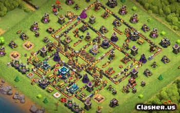 town hall 13, trophy/war base layout #38037