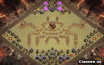 town hall 10, funny/trophy/war/progress base layout #38061