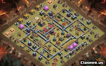 town hall 14, trophy/war base layout #38264