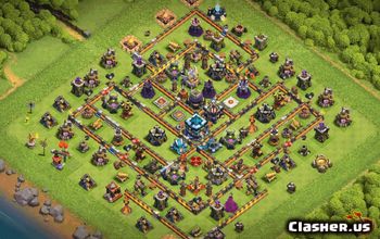 town hall 13, trophy/war base layout #38347