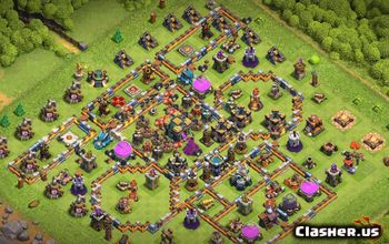 town hall 14, trophy/war base layout #38407