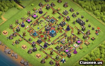 town hall 13, trophy/war base layout #38413
