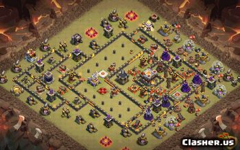 town hall 11, trophy/war base layout #38457