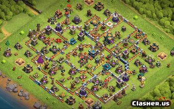 town hall 14, trophy/war base layout #38473