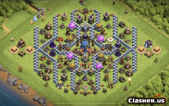town hall 12, trophy/war base layout #38528