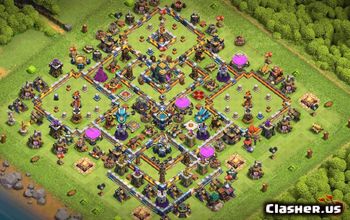 town hall 14, trophy/war base layout #38581
