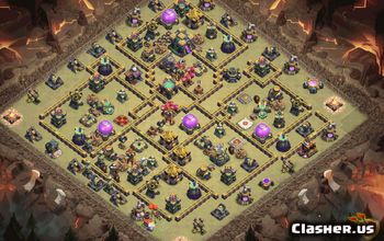 town hall 14, trophy/war base layout #38671