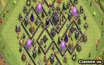 town hall 9, trophy/war base layout #38812
