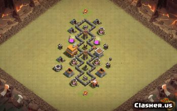 town hall 4, trophy/war base layout #38842