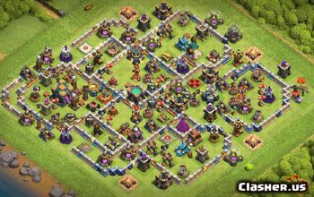 town hall 14, trophy/war base layout #38855
